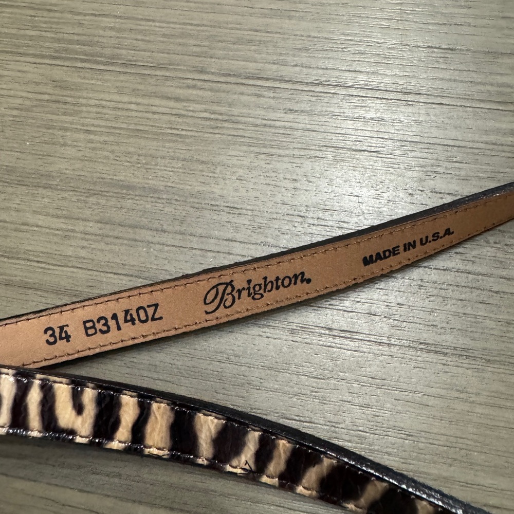 Brighton Black and Tan Leopard Belt with Engraved Silver Buckle - Picture 6 of 7